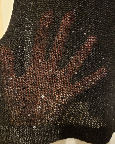 3/$30 💎 Ladies Black Sparkly Sheer Top - Picture 4 of 4